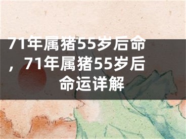 71年属猪55岁后命，71年属猪55岁后命运详解