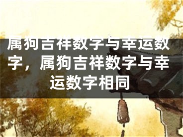 属狗吉祥数字与幸运数字,属狗吉祥数字与幸运数字相同
