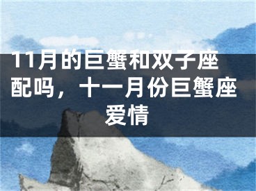 11月的巨蟹和双子座配吗，十一月份巨蟹座爱情