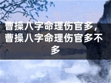 曹操八字命理伤官多，曹操八字命理伤官多不多