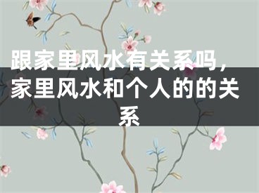 跟家里风水有关系吗，家里风水和个人的的关系