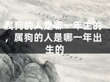 属狗的人是哪一年生的，属狗的人是哪一年出生的