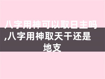 八字用神可以取日主吗,八字用神取天干还是地支
