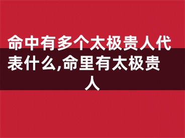 命中有多个太极贵人代表什么,命里有太极贵人