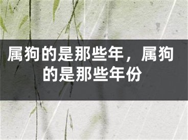 属狗的是那些年，属狗的是那些年份