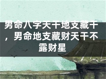 男命八字天干地支藏干，男命地支藏财天干不露财星