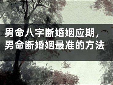 男命八字断婚姻应期,男命断婚姻最准的方法