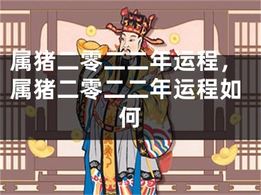属猪二零二二年运程，属猪二零二二年运程如何