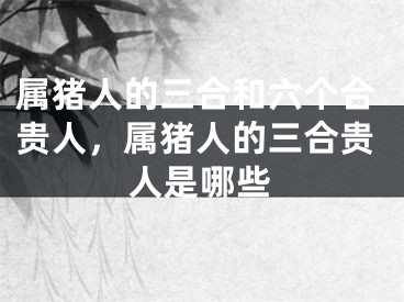属猪人的三合和六个合贵人,属猪人的三合贵人是哪些