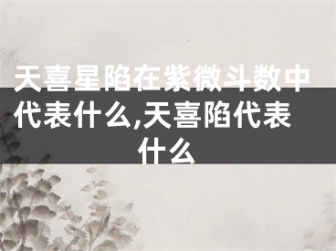 天喜星陷在紫微斗数中代表什么,天喜陷代表什么