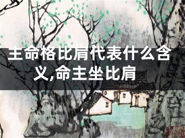 主命格比肩代表什么含义,命主坐比肩