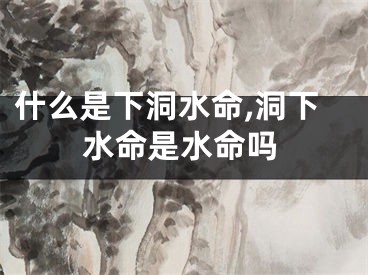 什么是下洞水命,洞下水命是水命吗