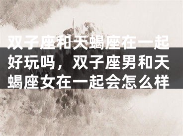 双子座和天蝎座在一起好玩吗，双子座男和天蝎座女在一起会怎么样