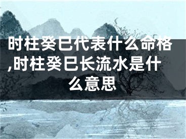 时柱癸巳代表什么命格,时柱癸巳长流水是什么意思