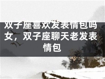 双子座喜欢发表情包吗女，双子座聊天老发表情包