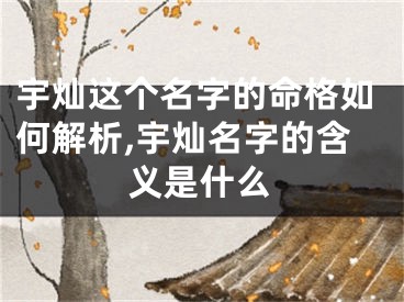 宇灿这个名字的命格如何解析,宇灿名字的含义是什么