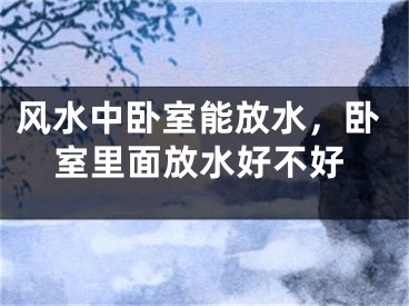 风水中卧室能放水，卧室里面放水好不好