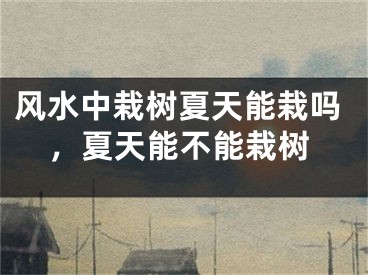 风水中栽树夏天能栽吗，夏天能不能栽树