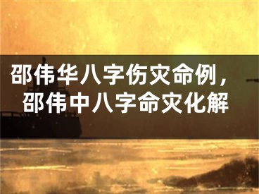 邵伟华八字伤灾命例，邵伟中八字命灾化解