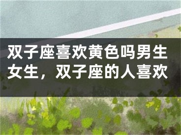双子座喜欢黄色吗男生女生，双子座的人喜欢
