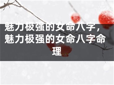 魅力极强的女命八字，魅力极强的女命八字命理