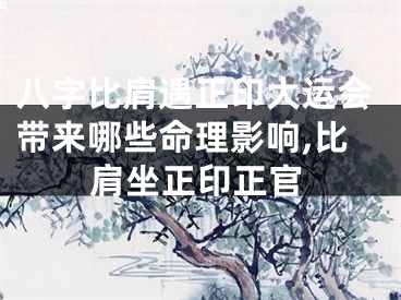 八字比肩遇正印大运会带来哪些命理影响,比肩坐正印正官