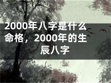 2000年八字是什么命格，2000年的生辰八字