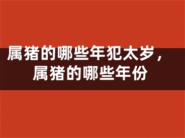 属猪的哪些年犯太岁，属猪的哪些年份
