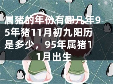 属猪的年份有哪几年95年猪11月初九阳历是多少，95年属猪11月出生