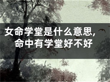 女命学堂是什么意思,命中有学堂好不好