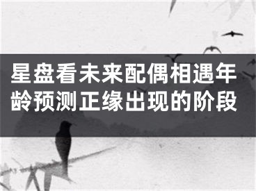 星盘看未来配偶相遇年龄预测正缘出现的阶段
