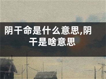 阴干命是什么意思,阴干是啥意思