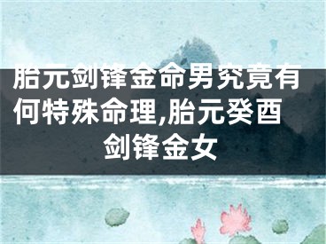 胎元剑锋金命男究竟有何特殊命理,胎元癸酉剑锋金女