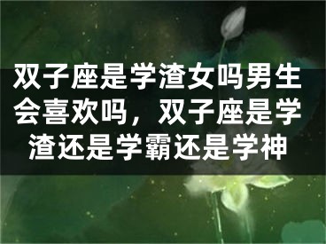 双子座是学渣女吗男生会喜欢吗，双子座是学渣还是学霸还是学神