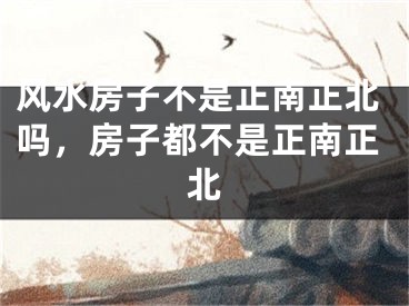 风水房子不是正南正北吗，房子都不是正南正北