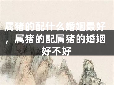 属猪的配什么婚姻最好,属猪的配属猪的婚姻好不好