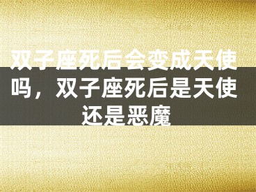 双子座死后会变成天使吗，双子座死后是天使还是恶魔