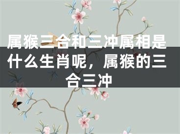属猴三合和三冲属相是什么生肖呢,属猴的三合三冲