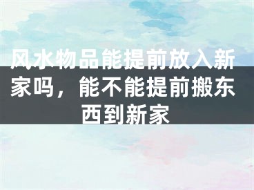 风水物品能提前放入新家吗，能不能提前搬东西到新家