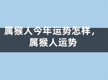 属猴人今年运势怎样，属猴人运势