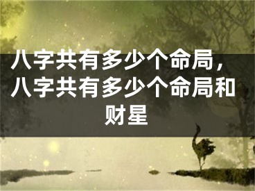 八字共有多少个命局，八字共有多少个命局和财星