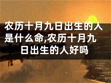 农历十月九日出生的人是什么命,农历十月九日出生的人好吗