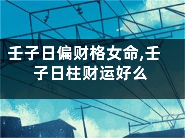 壬子日偏财格女命,壬子日柱财运好么