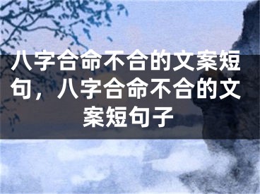 八字合命不合的文案短句，八字合命不合的文案短句子