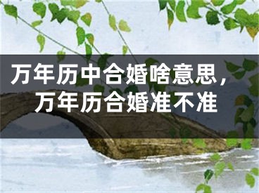 万年历中合婚啥意思，万年历合婚准不准