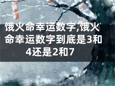 饿火命幸运数字,饿火命幸运数字到底是3和4还是2和7