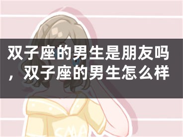 双子座的男生是朋友吗，双子座的男生怎么样
