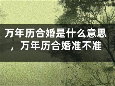 万年历合婚是什么意思，万年历合婚准不准
