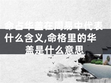 命占华盖在周易中代表什么含义,命格里的华盖是什么意思