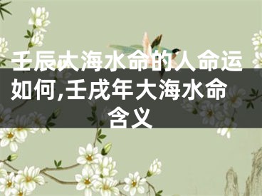 壬辰大海水命的人命运如何,壬戌年大海水命含义